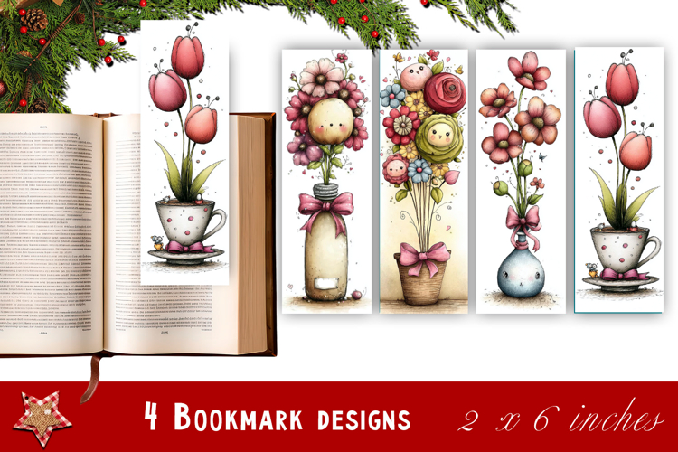Flowers Bookmark Sublimation Floral Printable