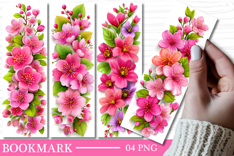 Flowers Bookmark Sublimation. Floral Bookmark Design