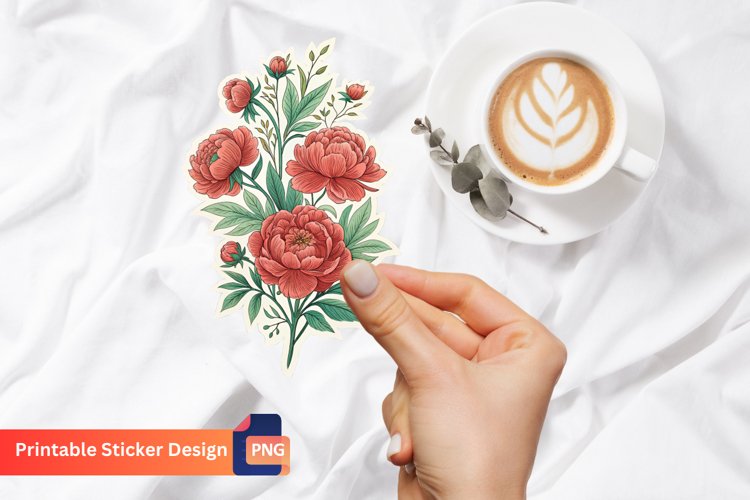 Red Flower Clipart Image 16