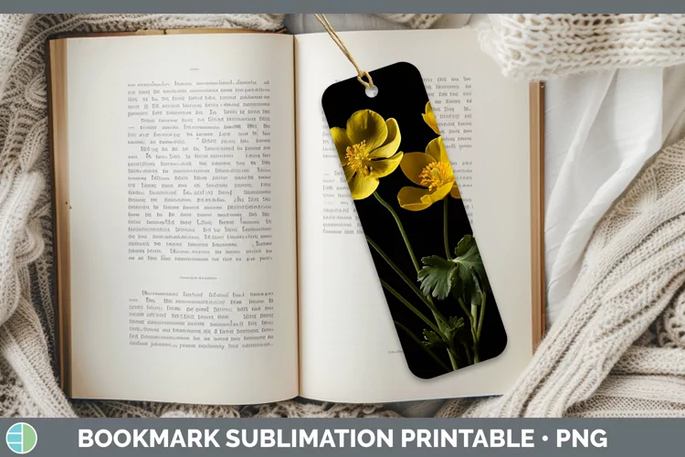 Flowers Buttercup Bookmark Sublimation Printable Designs