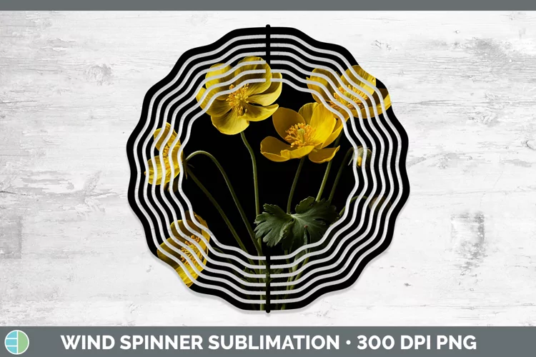 Flowers Buttercup Wind Spinner Sublimation Spinner Designs