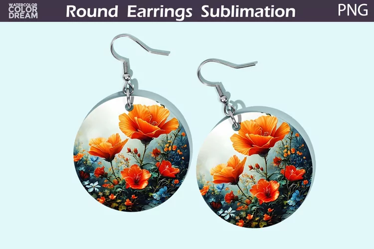 Wildflowers Round Earrings | 3D Flowers Earrings