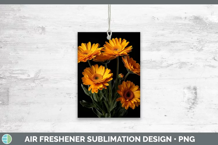 Flowers Calendula Air Freshener Sublimation Car Freshener De