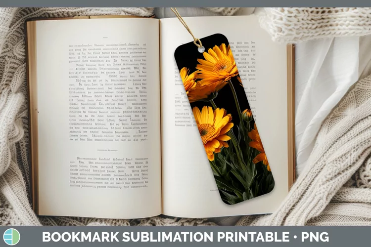 Flowers Calendula Bookmark Sublimation Printable Designs