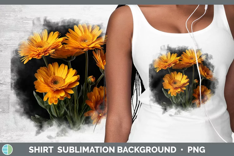 Flowers Calendula Shirt Sublimation Sublimation Background D