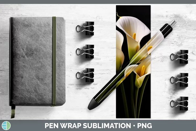 Flowers Calla Lily Pen Wrap Sublimation Epoxy Pen Designs