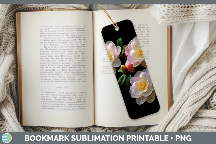 Flowers Camellia Bookmark Sublimation Printable Designs