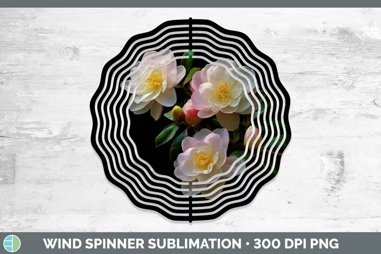 Flowers Camellia Wind Spinner Sublimation Spinner Designs