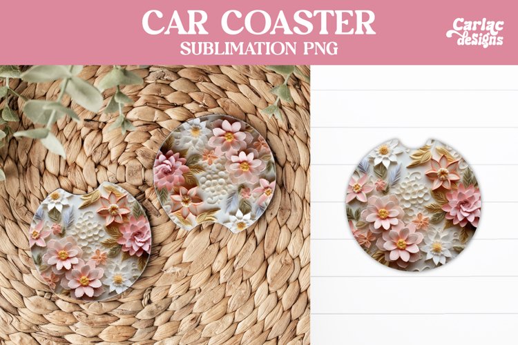 Flowers Car Coaster, 3D Car Coaster