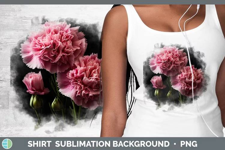 Flowers Carnation Shirt Sublimation Sublimation Background D