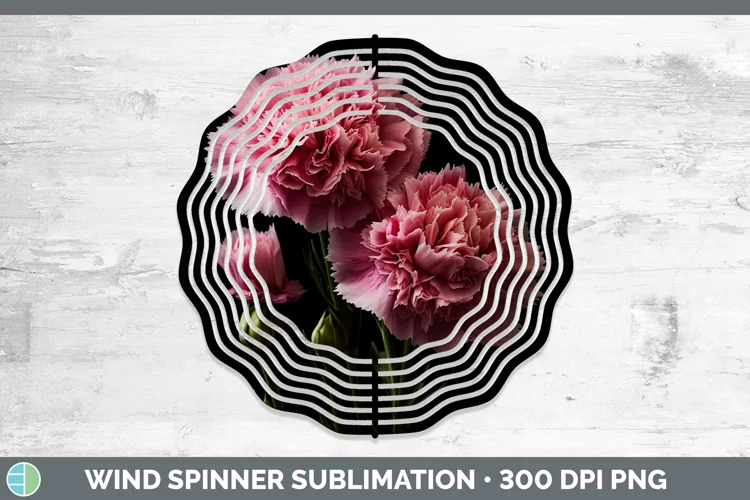 Flowers Carnation Wind Spinner Sublimation Spinner Designs