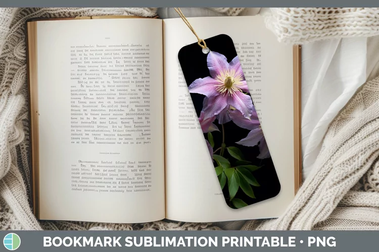 Flowers Clematis Bookmark Sublimation Printable Designs