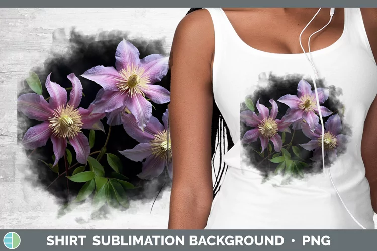 Flowers Clematis Shirt Sublimation Sublimation Background De