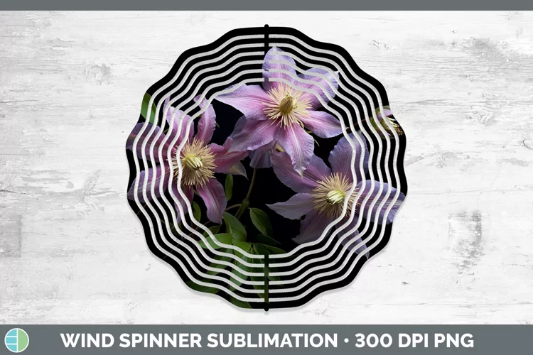 Flowers Clematis Wind Spinner Sublimation Spinner Designs