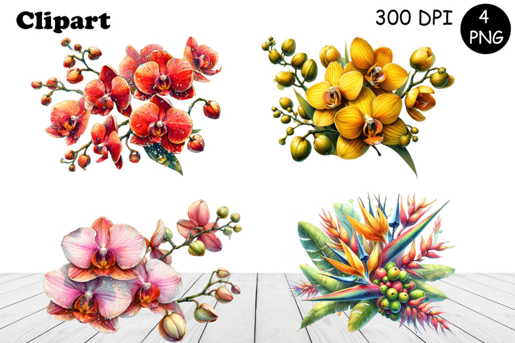 Flower clipart, Watercolor floral clipart, Bouquets