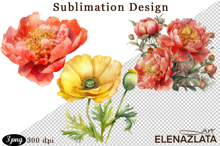 Watercolor Flowers Image 5