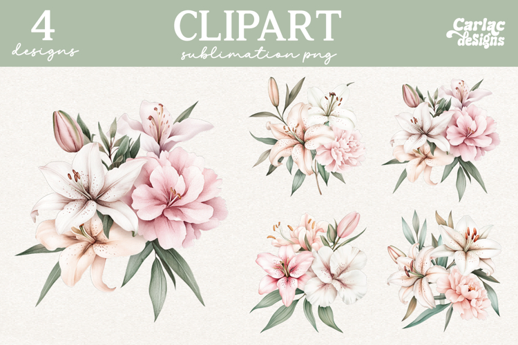 Flowers Clipart PNG, Flowers Sublimation Designs