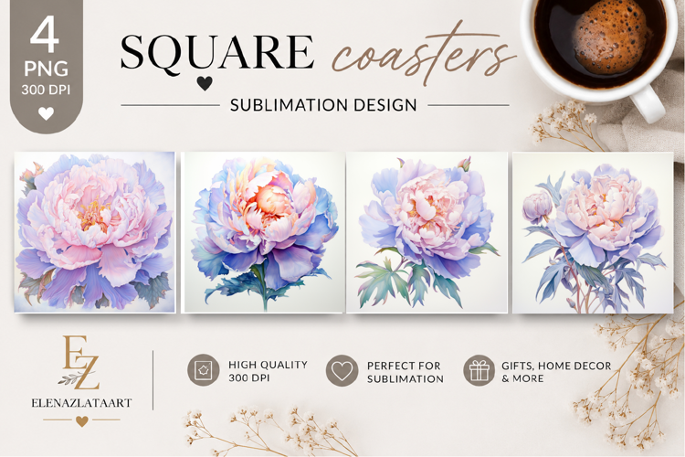 Summer flowers Coaster Design |butterfly Floral png