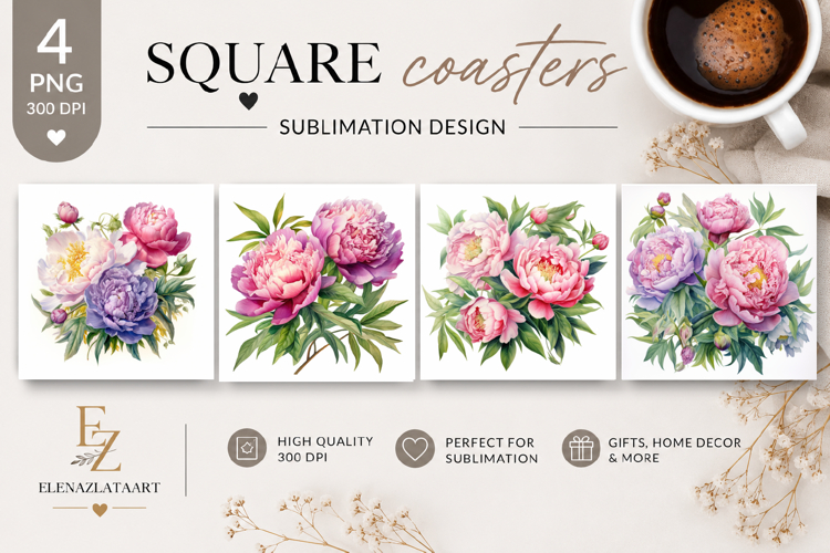 Summer flowers Coaster Design |butterfly Floral png