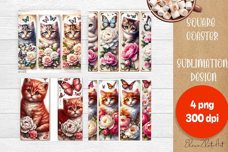 Funny Cat Coaster Sublimation| Cat Lover Coasters
