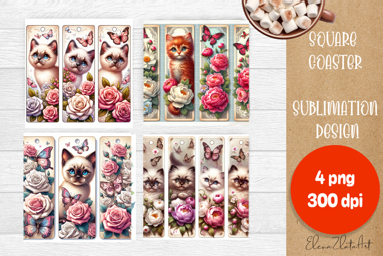 Funny Cat Coaster Sublimation| Cat Lover Coasters