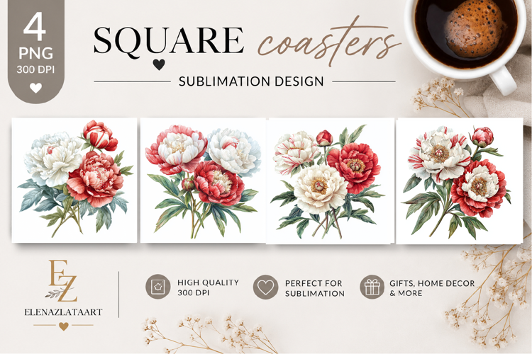 Summer flowers Coaster Design |butterfly Floral png