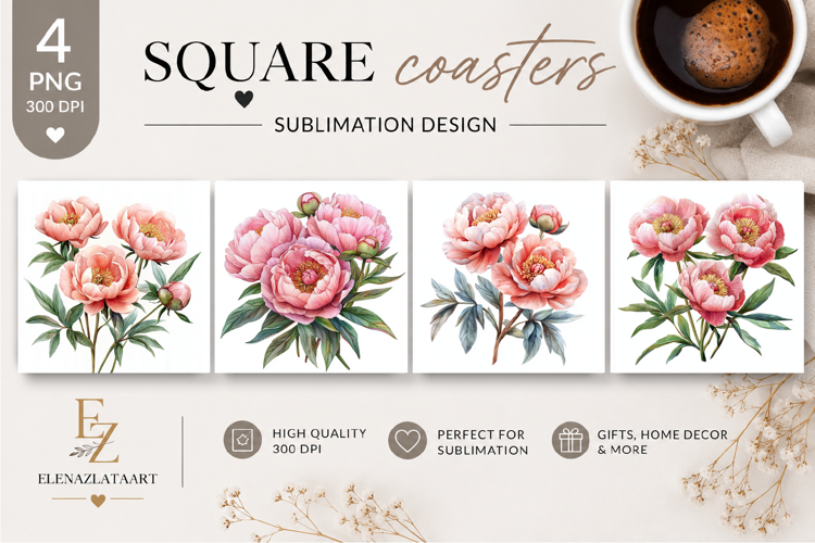 Summer flowers Coaster Design |butterfly Floral png
