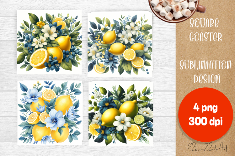 Flowers tile Coaster Design, Summer Coaster