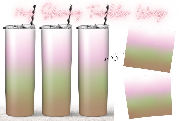 Ombre Spring Pastel 20oz Skinny Coffee Tumbler Wrap example image 1