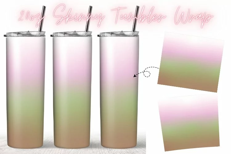 Ombre Spring Pastel 20oz Skinny Coffee Tumbler Wrap