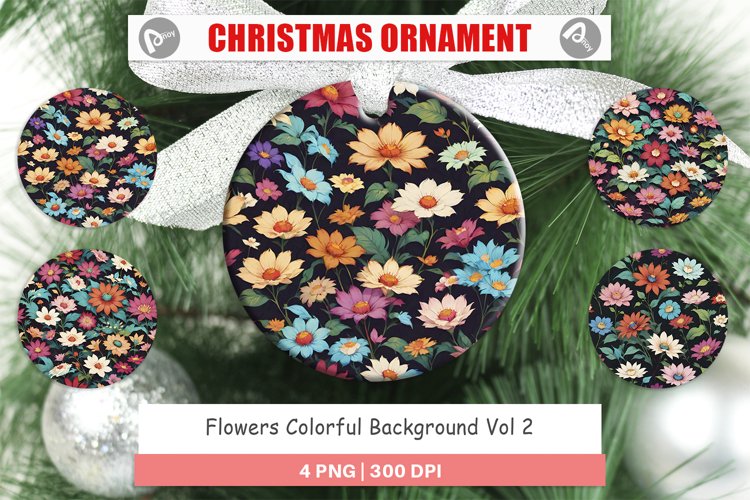 Christmas Ornaments Flowers Colorful