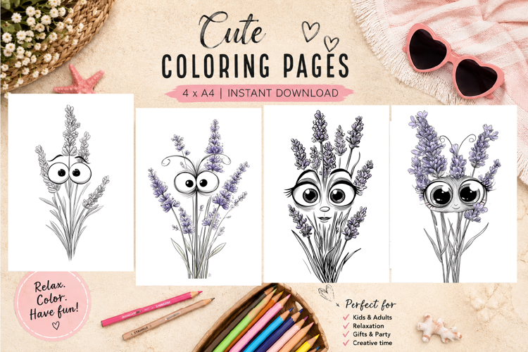 Summer flowers Design |Coloring pages