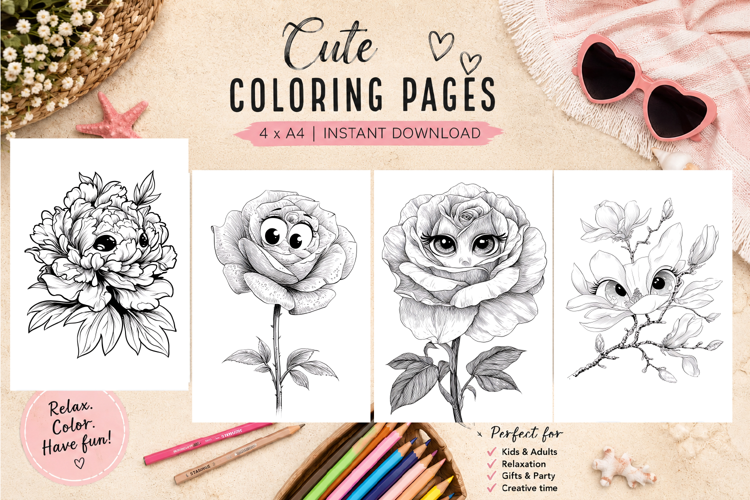 Summer flowers Design |Coloring pages