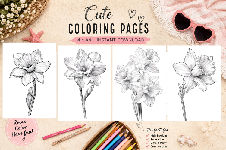 Summer flowers Design |Coloring pages