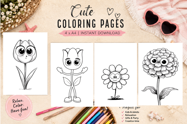 Summer flowers Design |Coloring pages