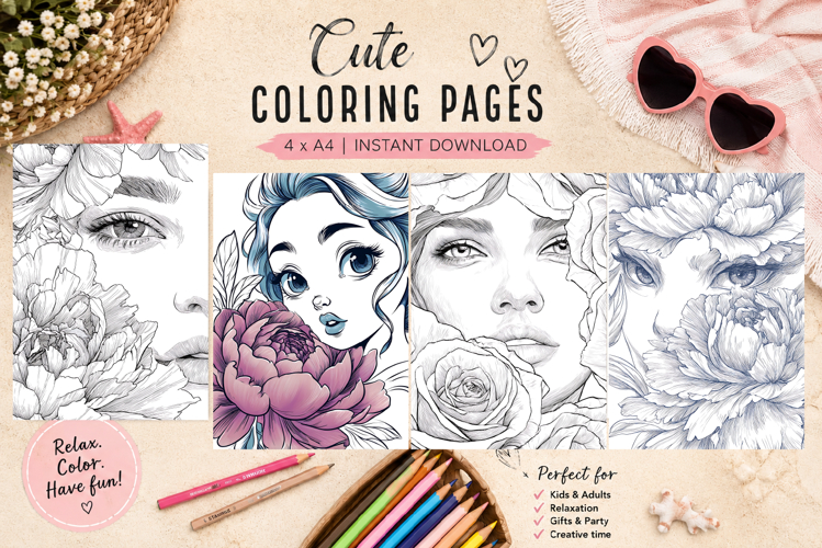 Summer flowers Design |Coloring pages