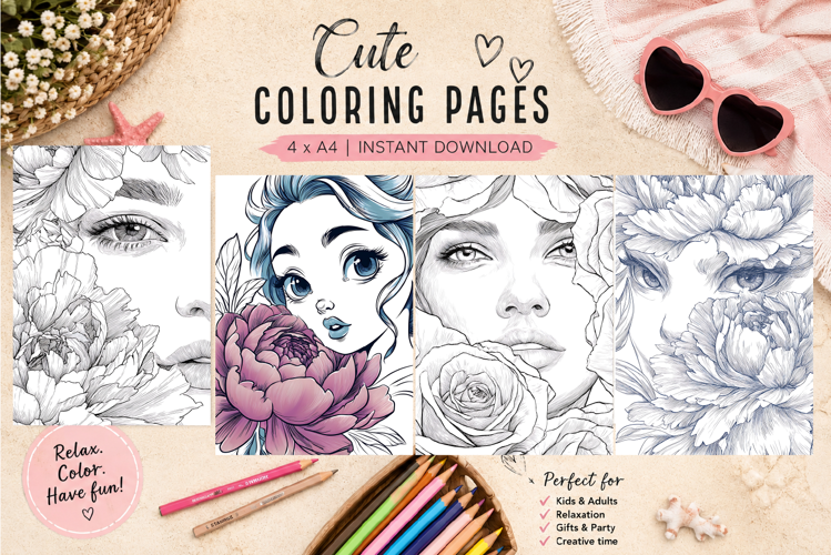 Summer flowers Design |Coloring pages