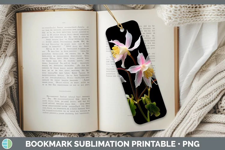 Flowers Columbine Bookmark Sublimation Printable Designs