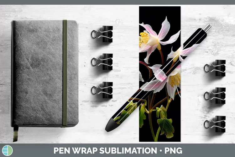 Flowers Columbine Pen Wrap Sublimation Epoxy Pen Designs