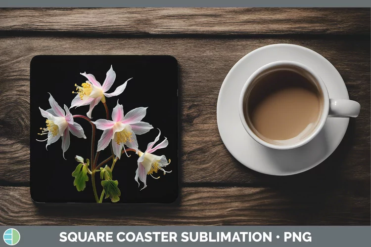 Flowers Columbine Square Coaster Sublimation Coaster Designs