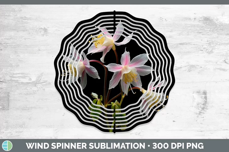 Flowers Columbine Wind Spinner Sublimation Spinner Designs