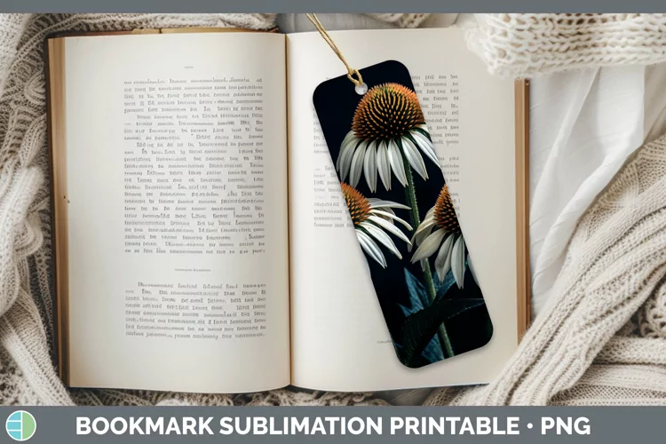 Flowers Coneflower Bookmark Sublimation Printable Designs