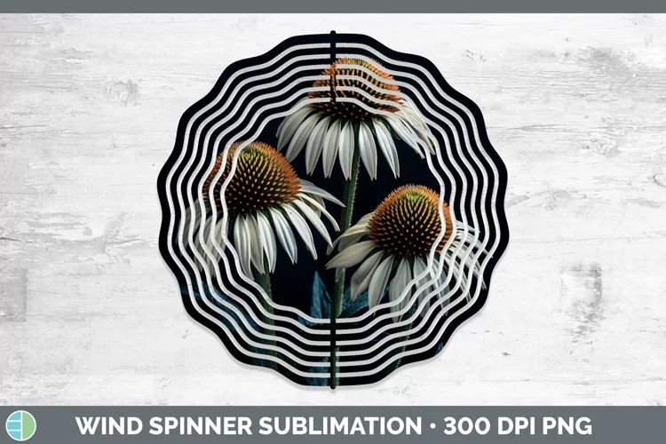 Flowers Coneflower Wind Spinner Sublimation Spinner Designs