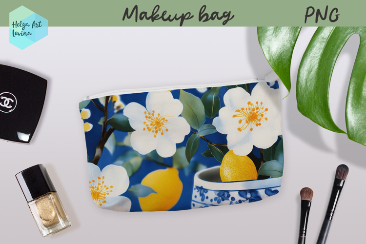 Cosmetic bag flowers, makeup bag sublimation