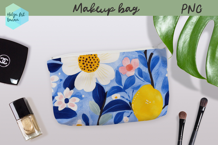 Cosmetic bag flowers, makeup bag sublimation