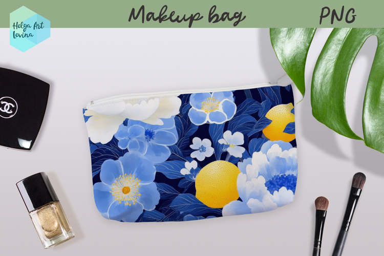 Cosmetic bag flowers, makeup bag sublimation