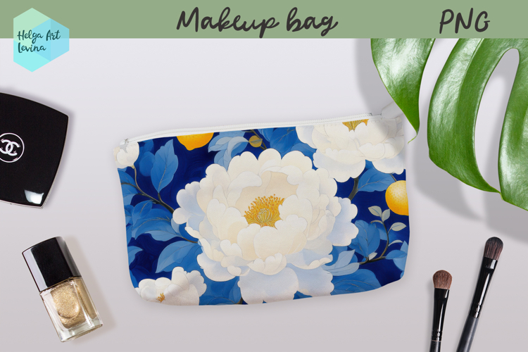 Cosmetic bag flowers, makeup bag sublimation