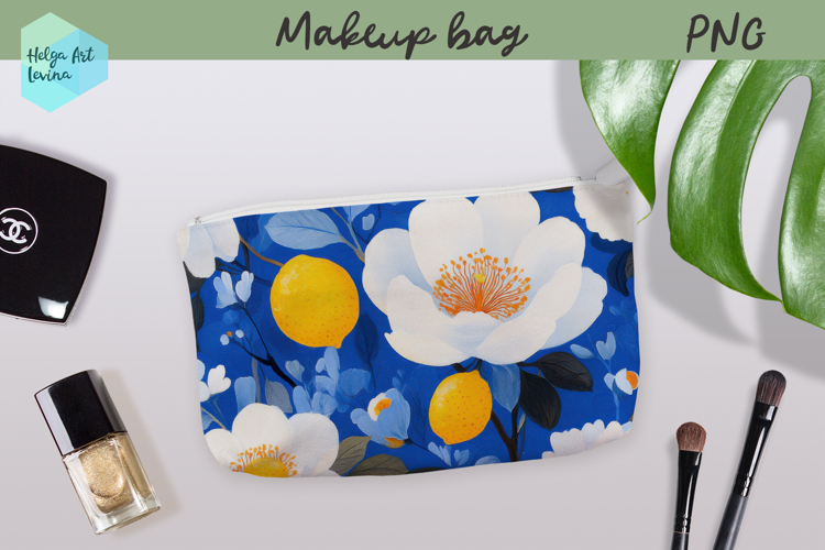 Cosmetic bag flowers, makeup bag sublimation