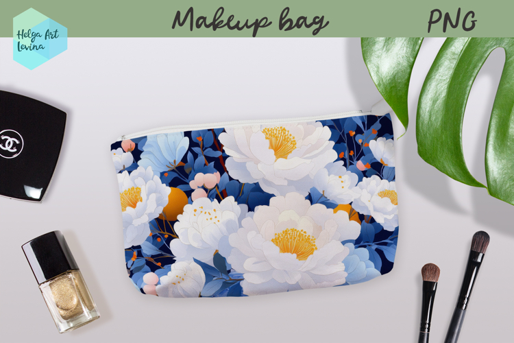 Cosmetic bag flowers, makeup bag sublimation
