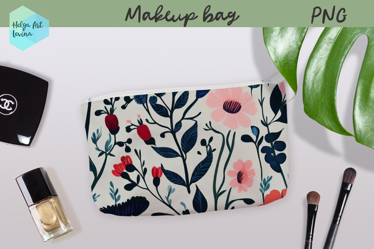 Cosmetic bag flowers, makeup bag sublimation